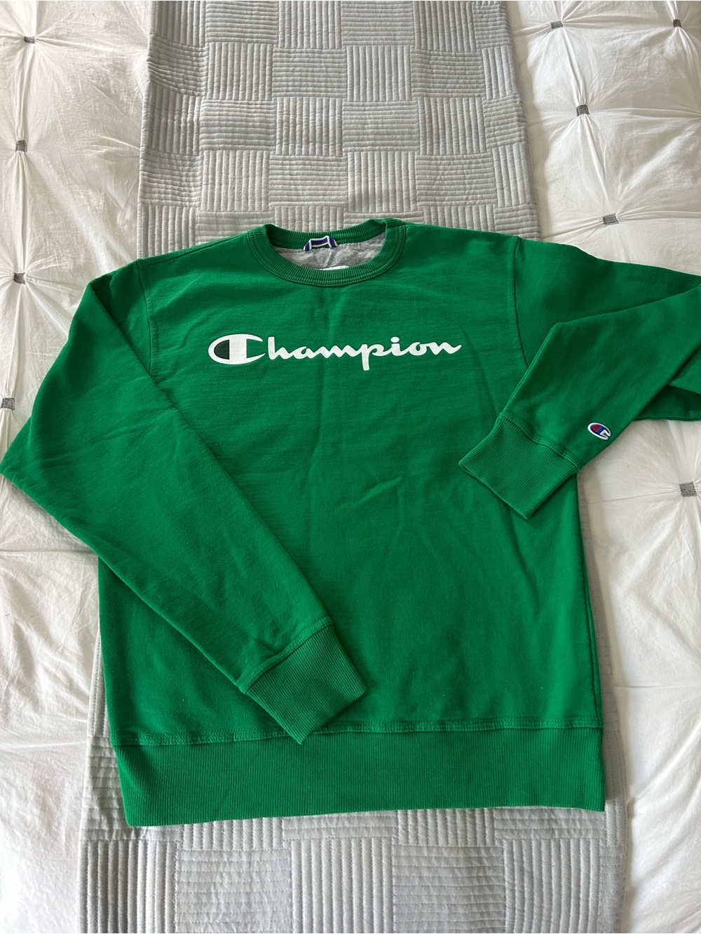 Champion Green Crewneck Sweatshirt with White Logo